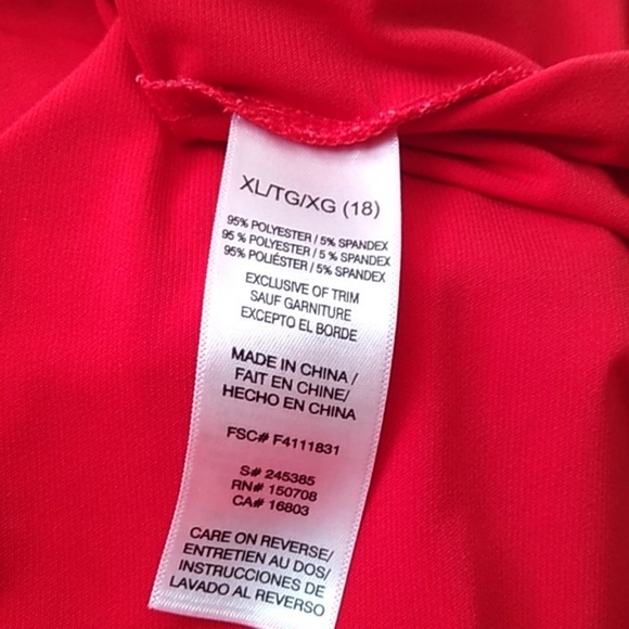 Red Travel Dress with Neckline Grommets Size XL - Picture 6 of 10